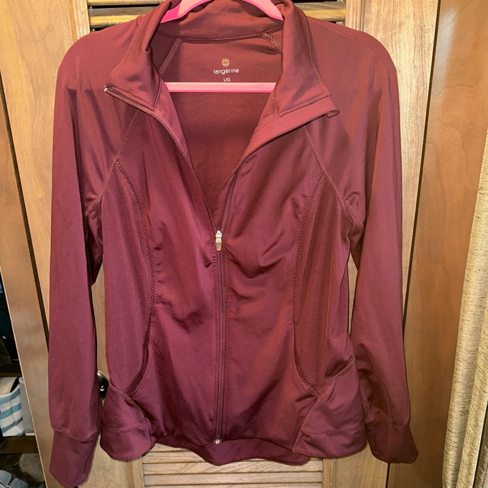 Tangerine maroon full zip jacket